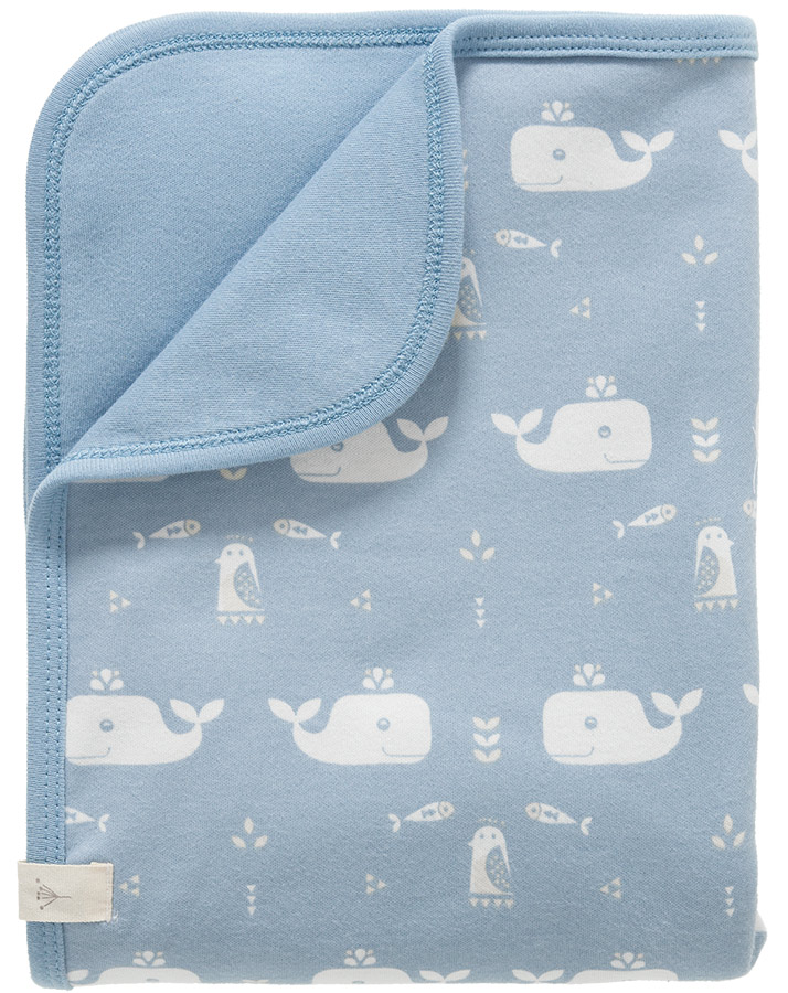 Babydecke WHALE (80x100) in blau