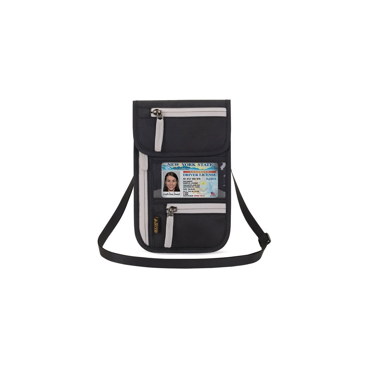 Reiselommebok med RFID-beskyttelse - Sort