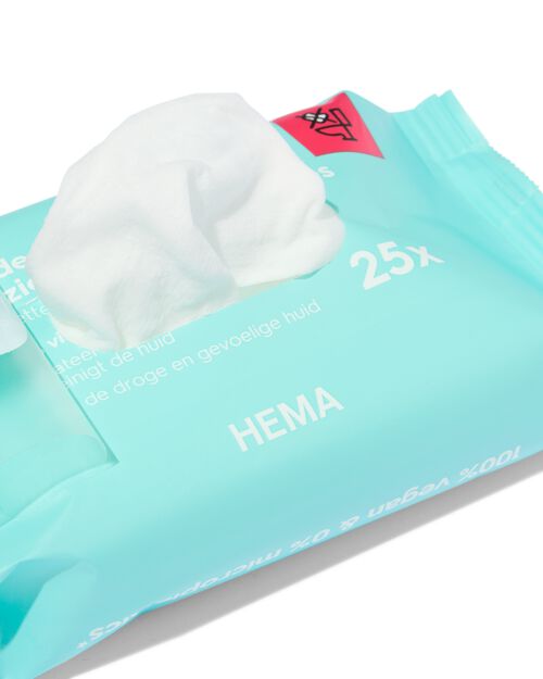 lingettes nettoyantes pour le visage peau sèche et sensible - lot de 25