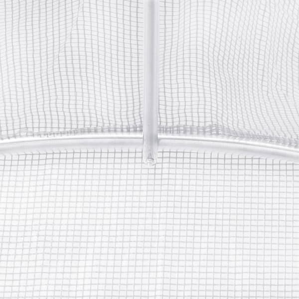 vidaXL Drivhus med stålramme hvit 24 m² 8x3x2 m