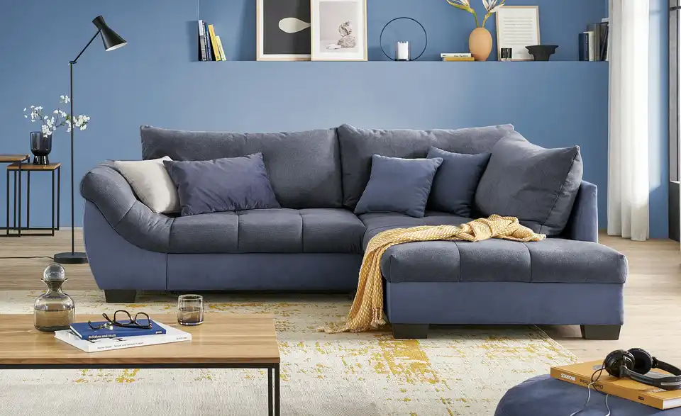 Ecksofa Krissy Dunkelblau, Marineblau rechts
