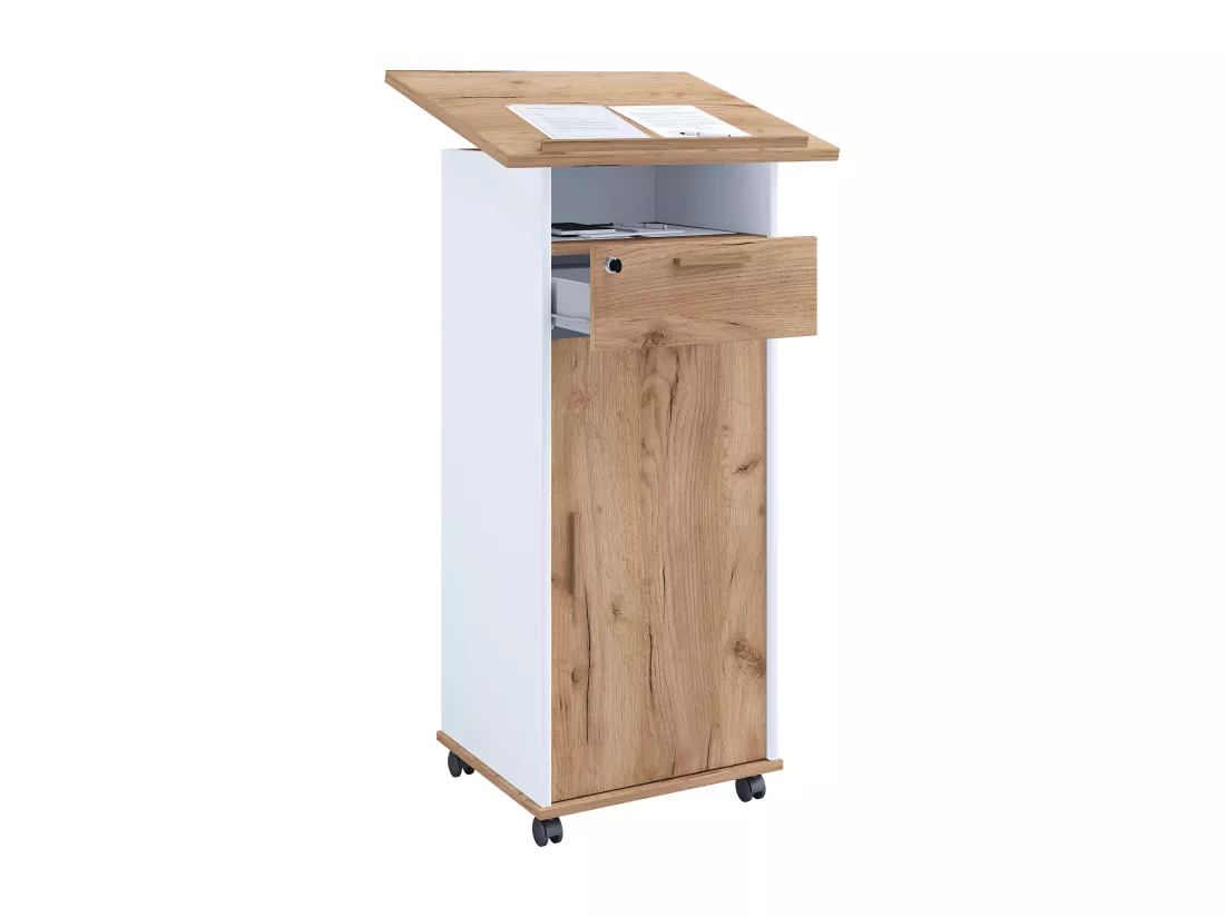 Pupitre en bois pour orateur avec roulettes Melta T