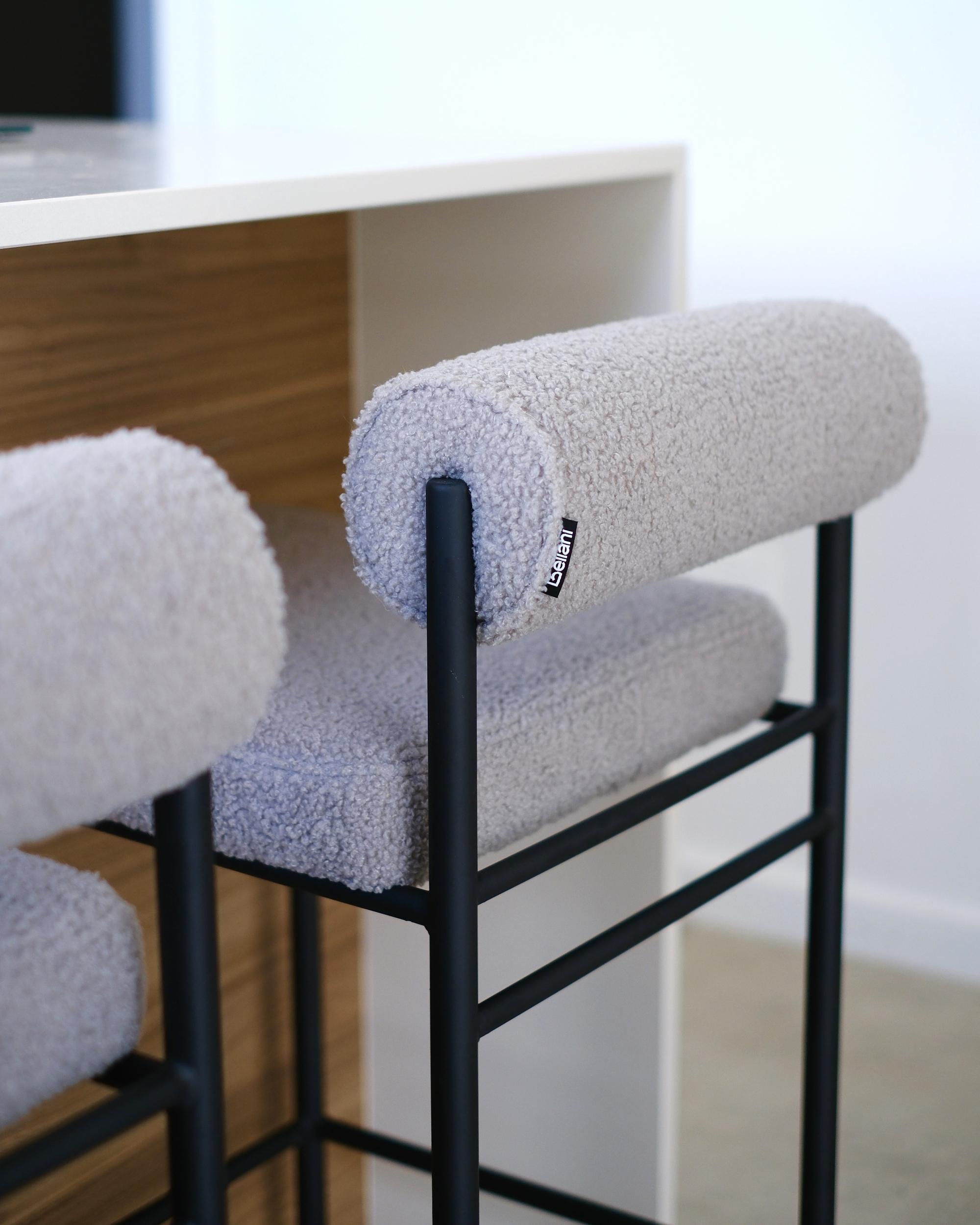 Set van 2 barstoelen AMAYA Bouclé Grijs