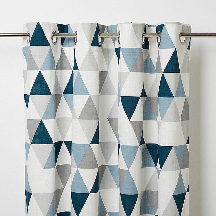 Rideau GoodHome Rima bleu l.140 x H.260 cm