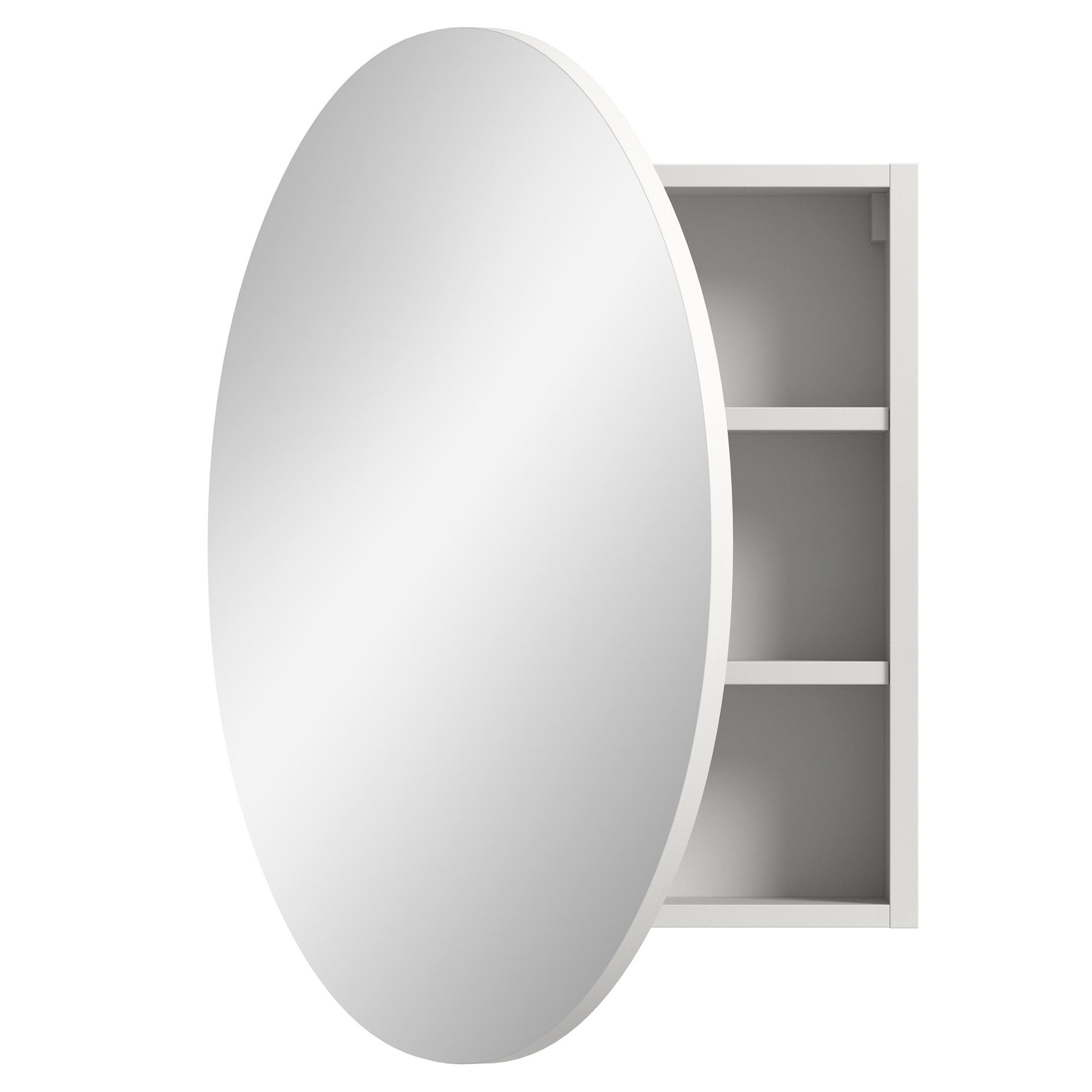 Spiegelschrank RIFF - weiß - Ø 70 cm