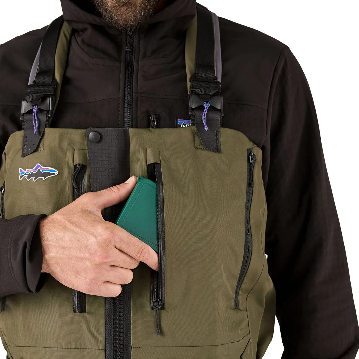 Patagonia M'S Swiftcurrent Expedition Zip Front Waders Basin Green