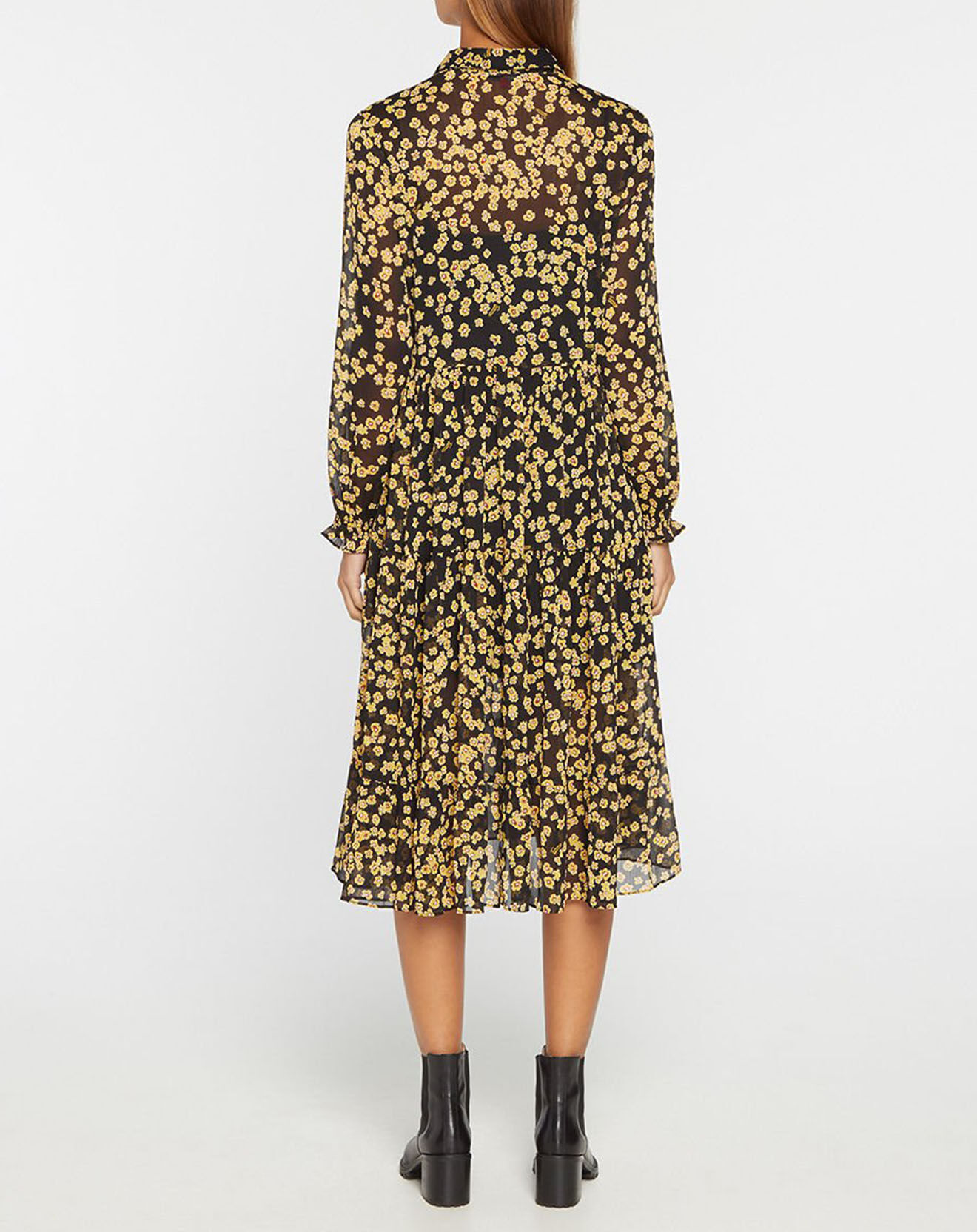 Tommy Jeans Robe fluide Ana à fleurs jaune/noir
