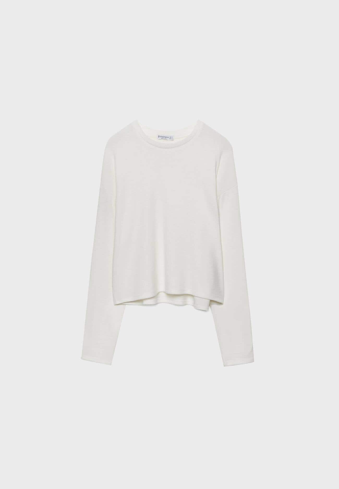 Camiseta cropped com textura felpuda