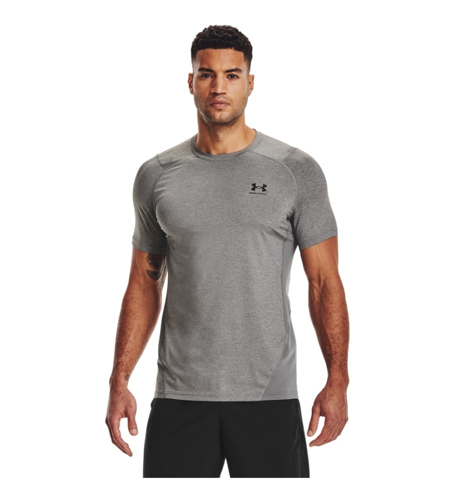 Camiseta Under Armour HeatGear Armour Fitted de manga curta, cinza