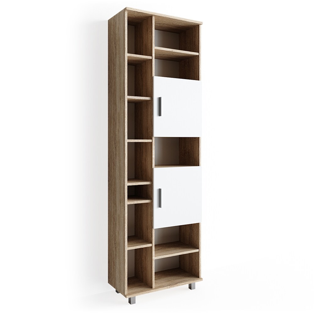 VICCO Badschrank ILIAS 190 x 60 cm Weiß Sonoma - Hochschrank Regal Badregal