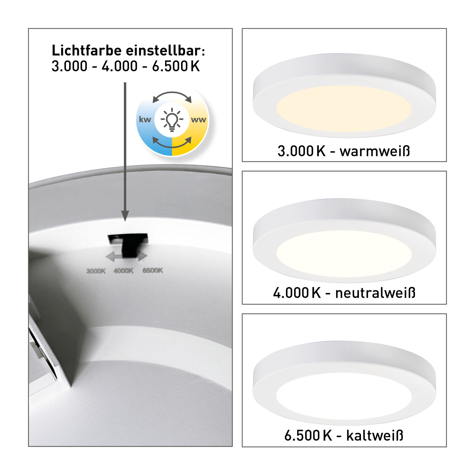 LED-Deckenleuchte BONUS - weiß - 16,5 cm