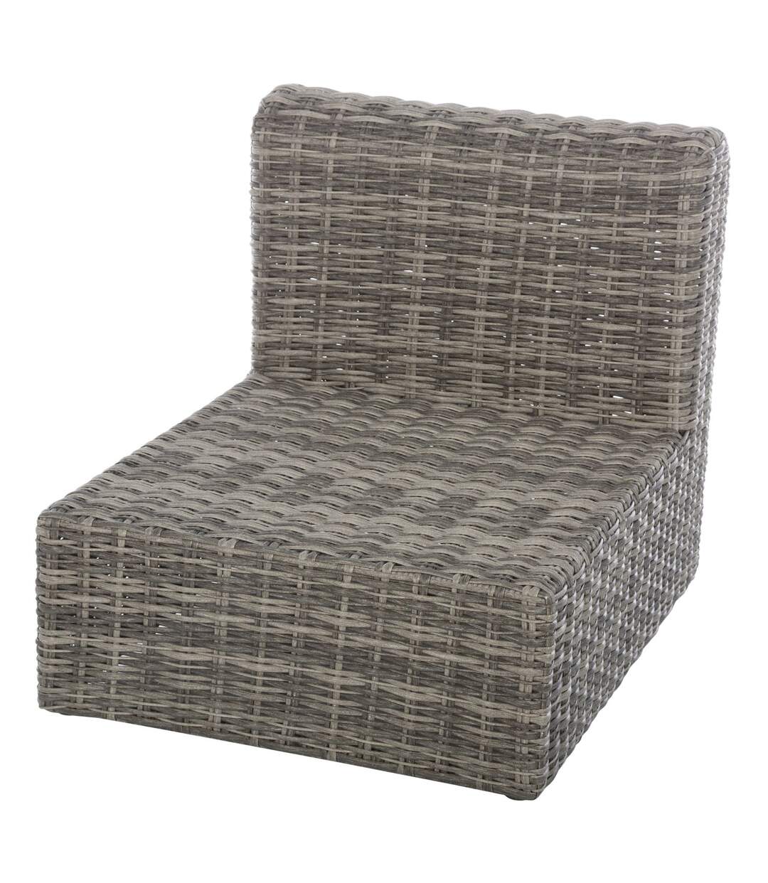 Fauteuil chauffeuse de jardin en résine tressée Moorea - Gris ombre