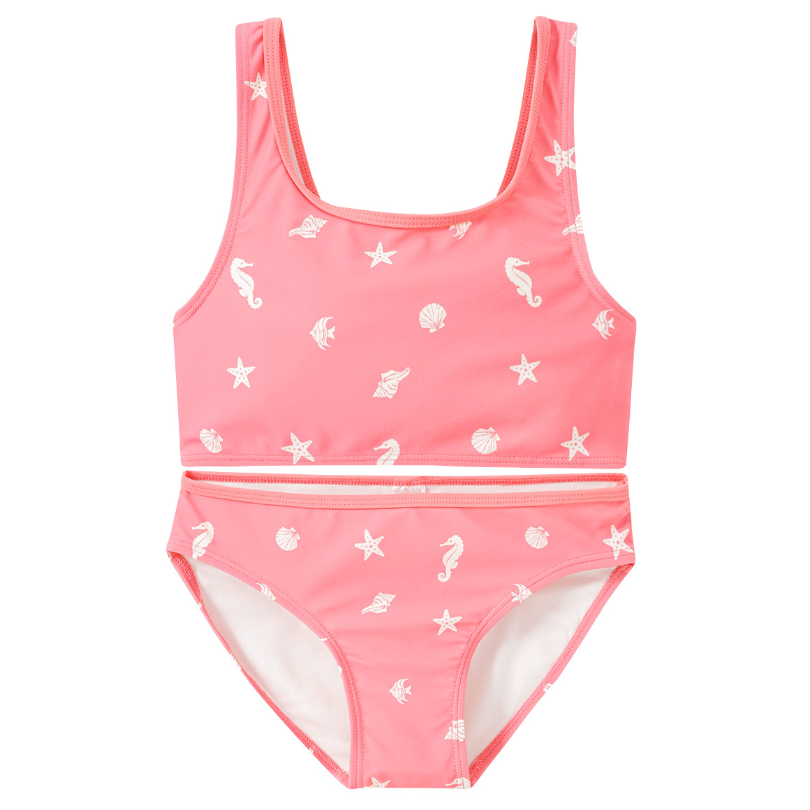 Famy Mädchen Bikini mit Meerestier-Allover rosa / weiss