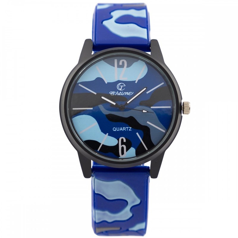 Montre Homme CHTIME bracelet Silicone Bleu