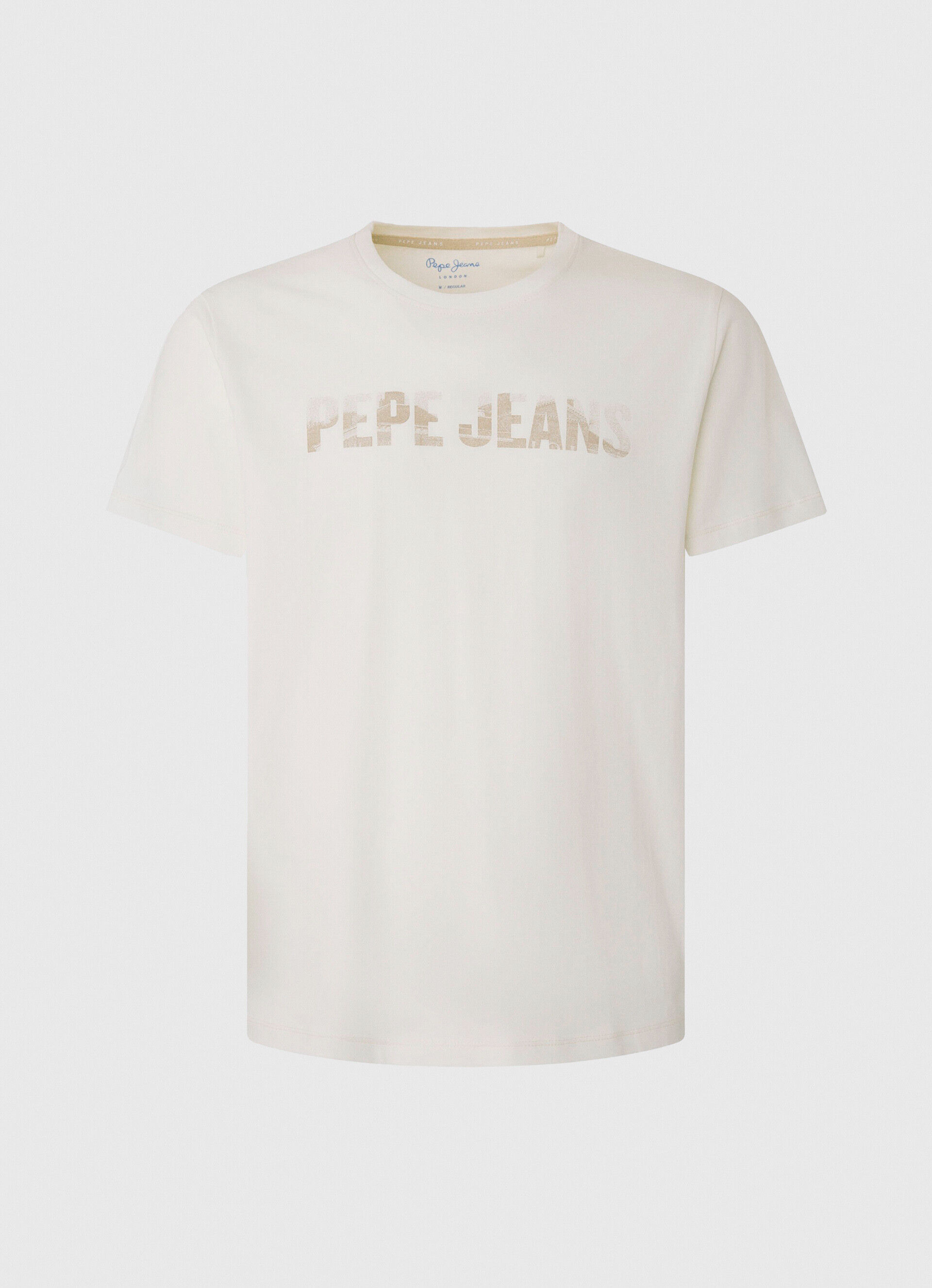 CAMISETA COM LOGOTIPO ESTAMPADO - branco-creme