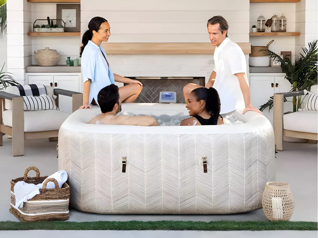 Spa gonflable PureSpa Chevron carré Bulles 4 places - Intex