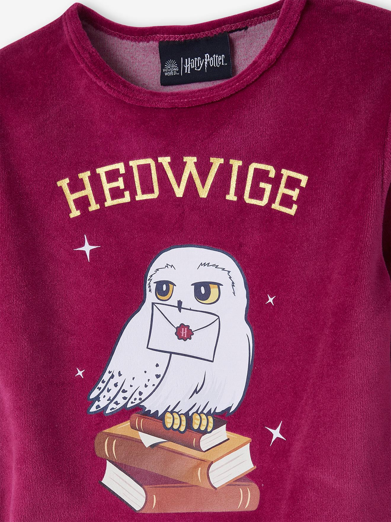 Pijama de veludo azul escuro liso com estampas do Harry Potter®