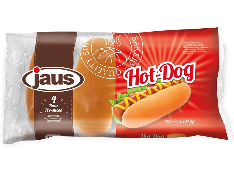 jaus Daily Bread Hot Dog Buns geschnitten 4 Stück Hot Dog geschnitten 4 Stück