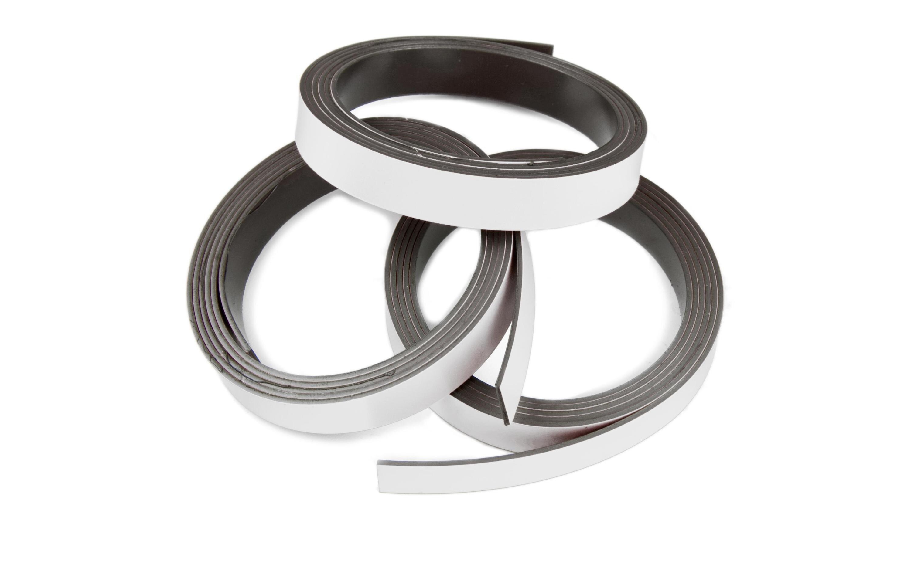 Magnetband 10 mm x 1 m, WeissZuschneidbares Magnetband