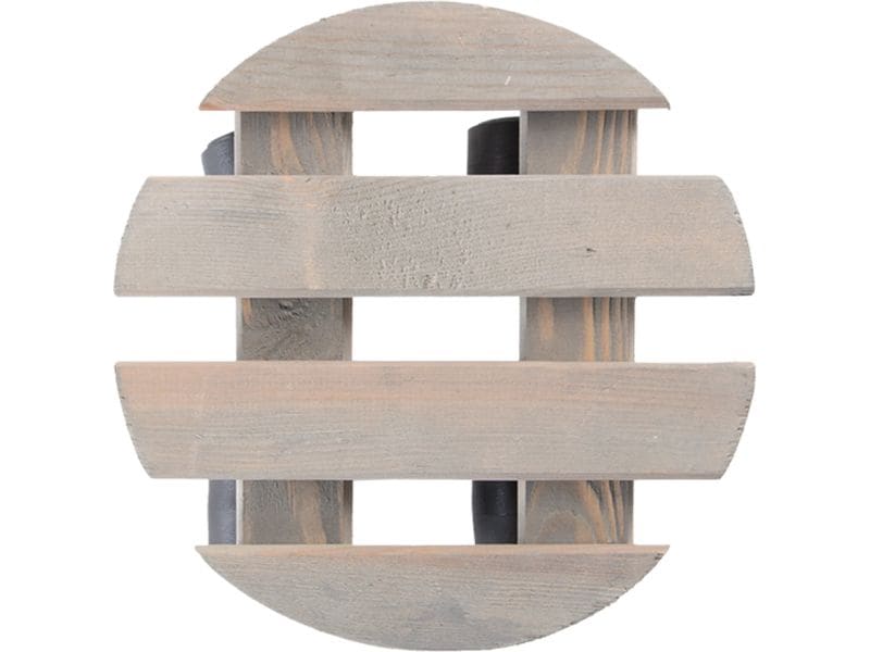 Esschert Design Rolleruntersetzer Rund S Grau/Schwarz Pflanzentrolley