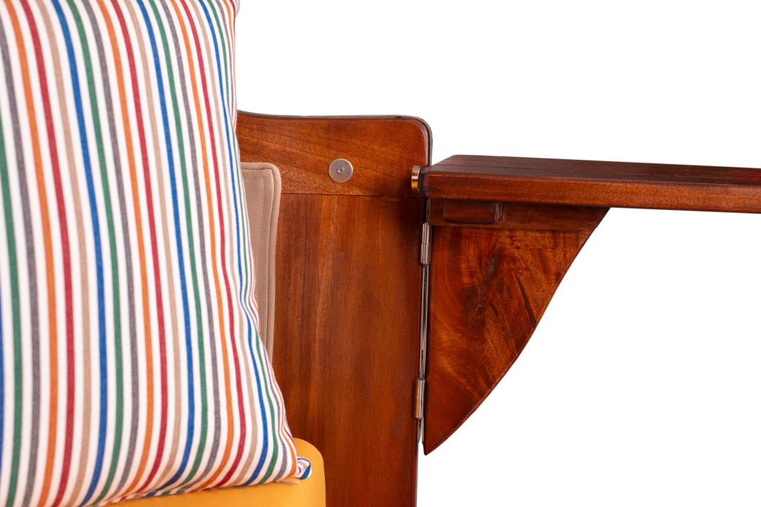 Strandstoel Nordstrand mahonie PE grijs design 586