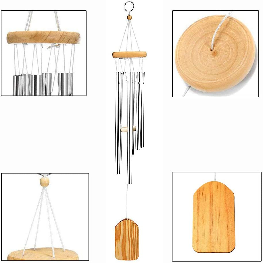 Aluminium Windspiel Outdoor Accessoire Garten Deko Klangspiel - Braun