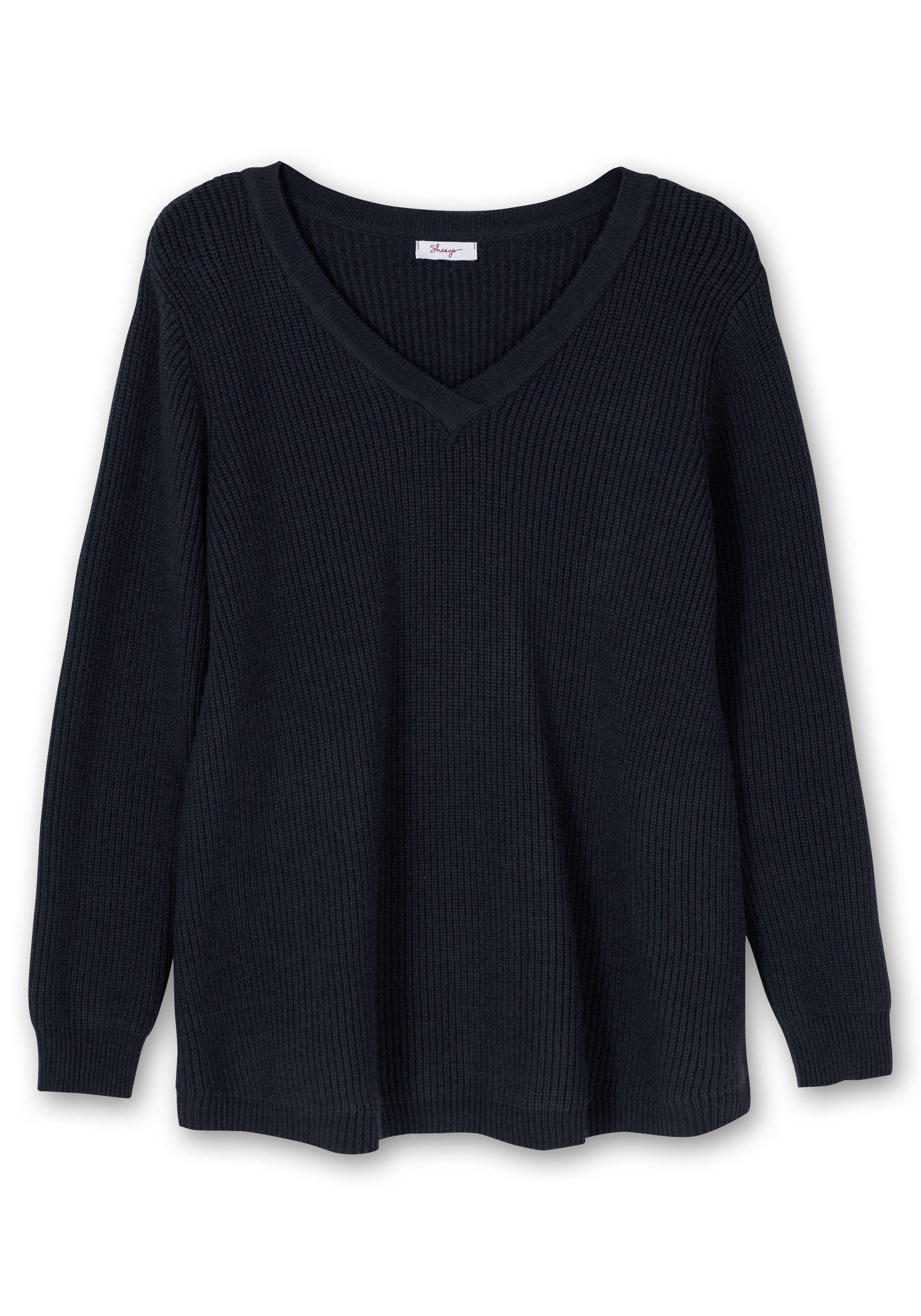 Pullover im Patentstrickmuster, in leichter A-Linie