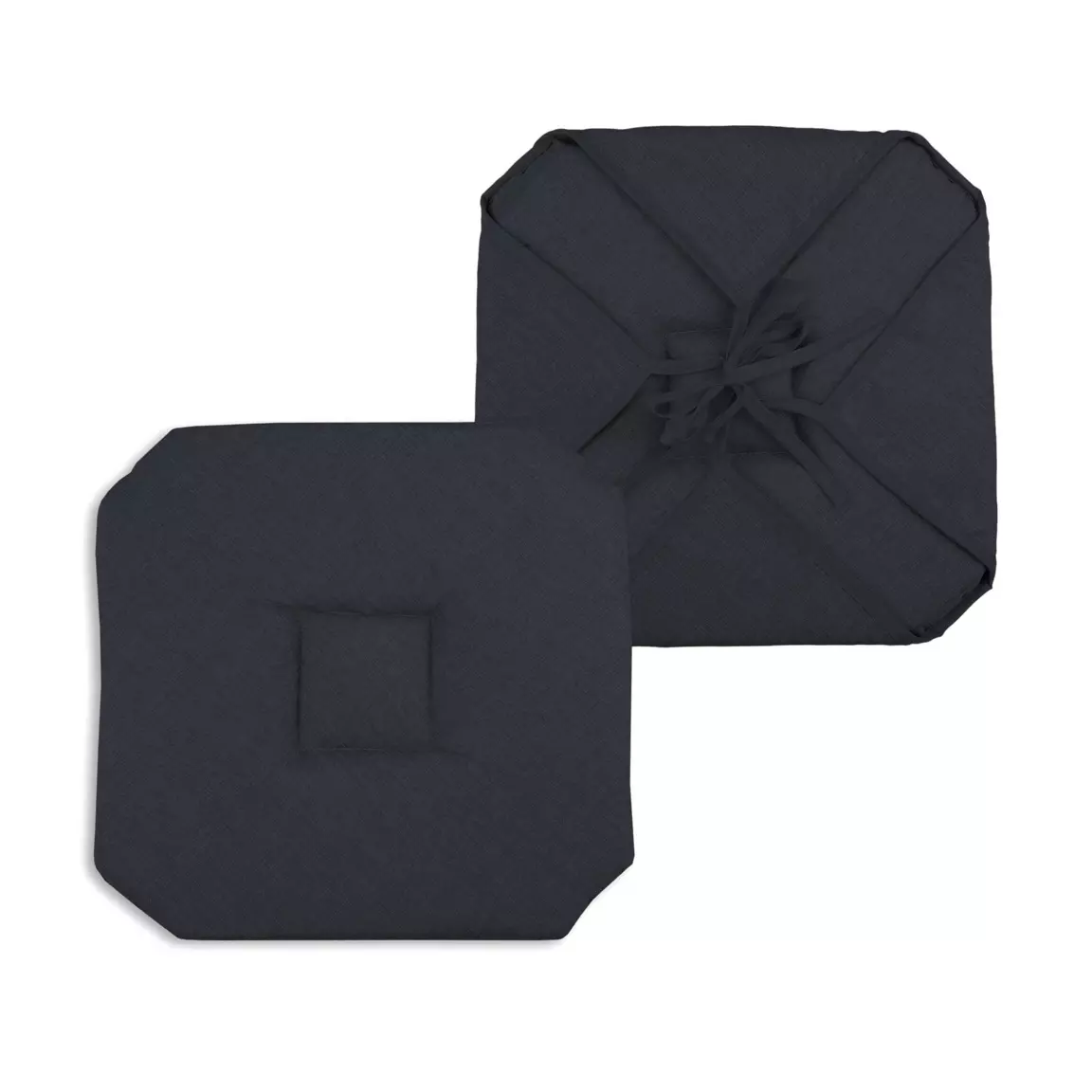 Galette de chaise carrée à rabats (40 x 40 cm) Béa Noir Charbon