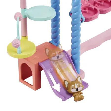 Mattel Enchantimals City Tails Tier-Kindergarten Set, Starley Stork Puppe & Figuren