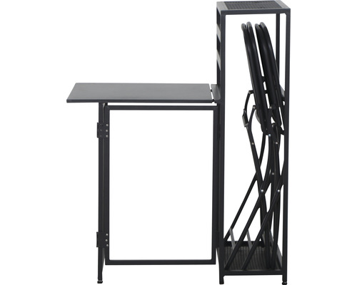 Siena Garden 2-zits balkonset bestaande uit: tafel, 2 stoelen, antraciet aluminium, opvouwbaar