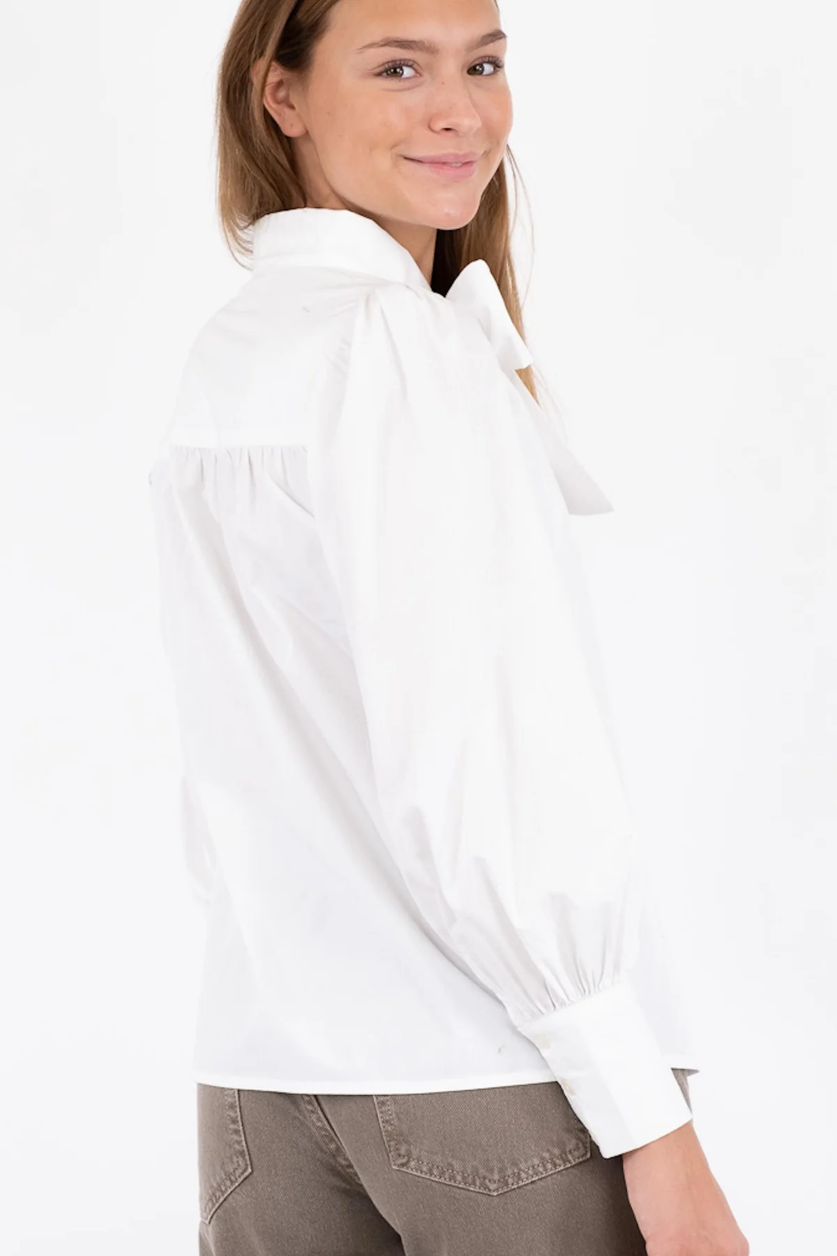 Neo Noir Jaz Bow C Poplin Blouse