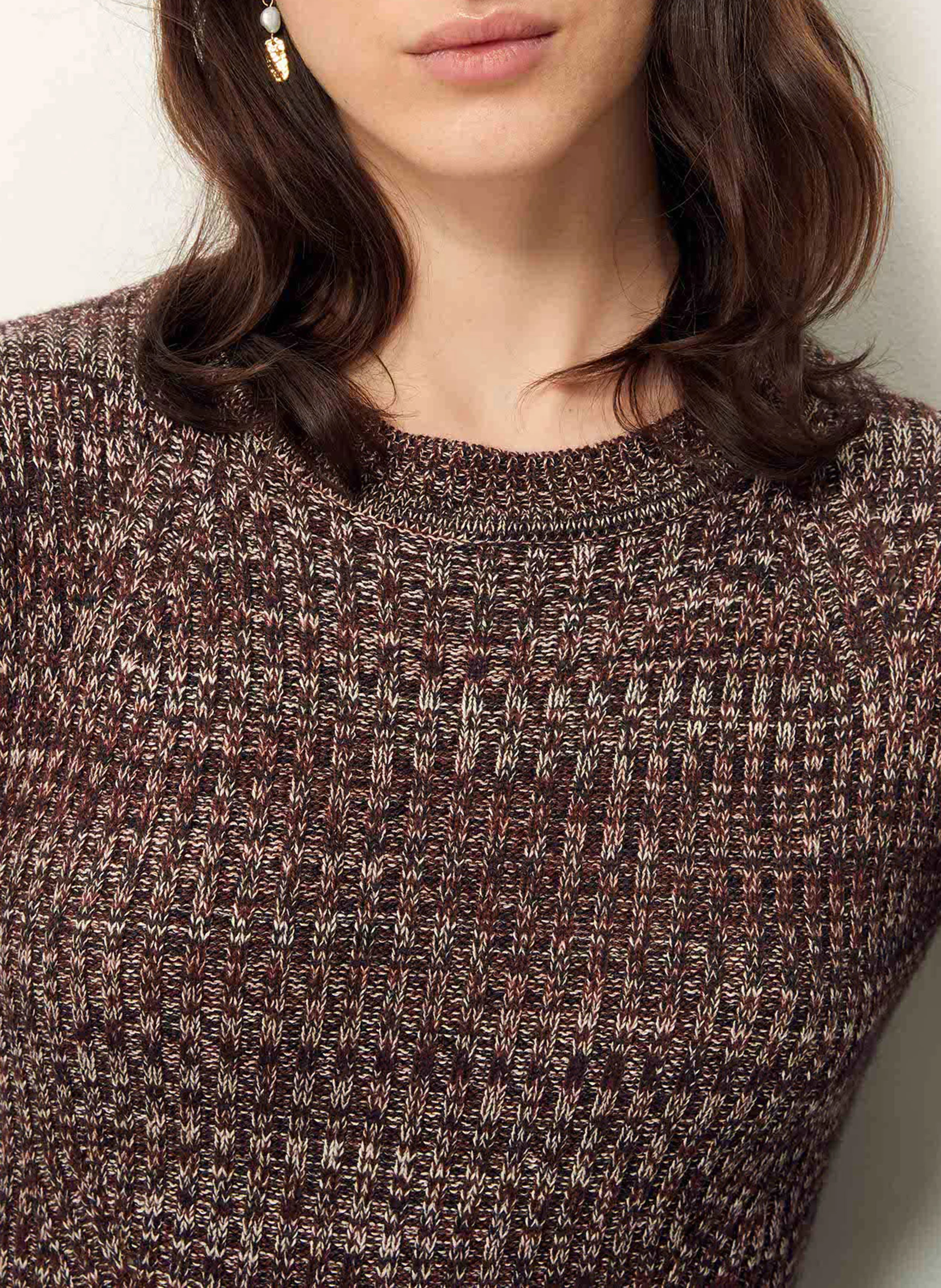 TAMMI - Robe longue col rond | Marron