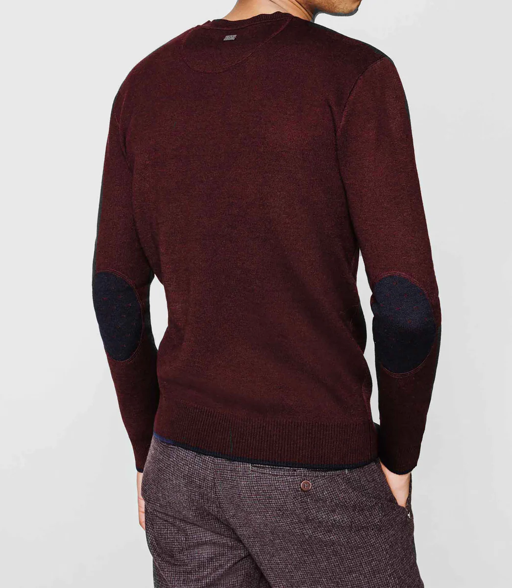 Pull col rond bordeaux