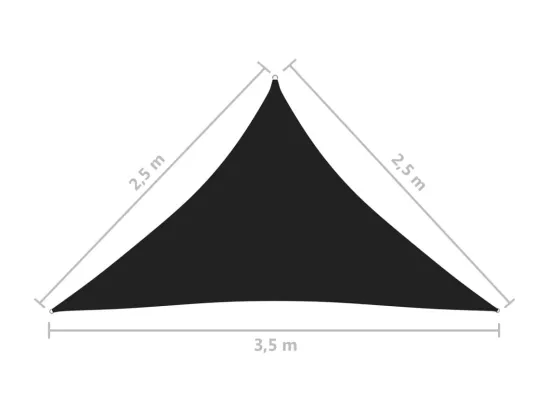 Voile de parasol tissu oxford triangulaire 2,5x2,5x3,5 m noir
