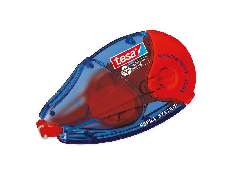 tesa Kleberolle ecoLogo 8.4 mm x 14 m, 1 Rolle, Blau/Rot Roller Kleben Permanent ecoLogo