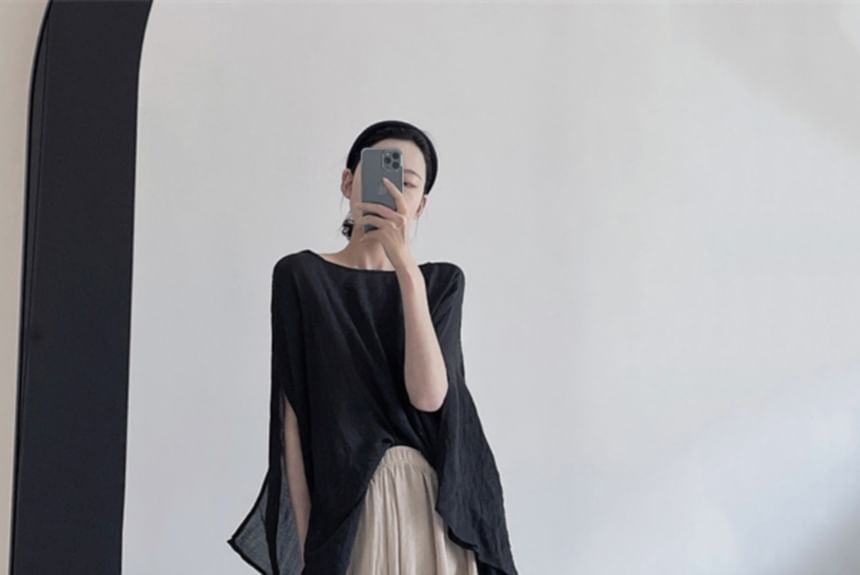 Taragon - Hoge taille effen maxi A-lijn rok