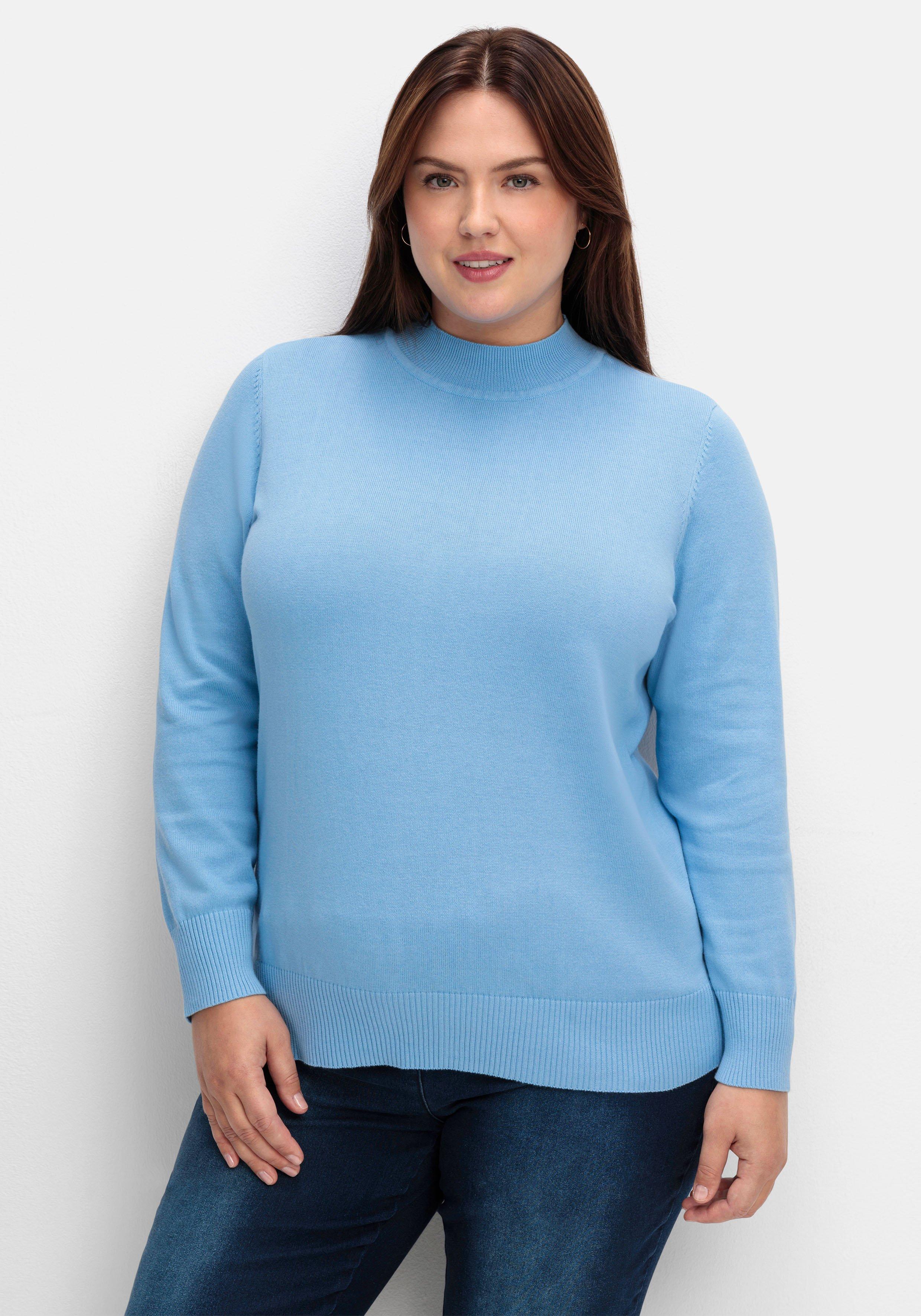 Pullover aus Feinstrick, mit Stehkragen