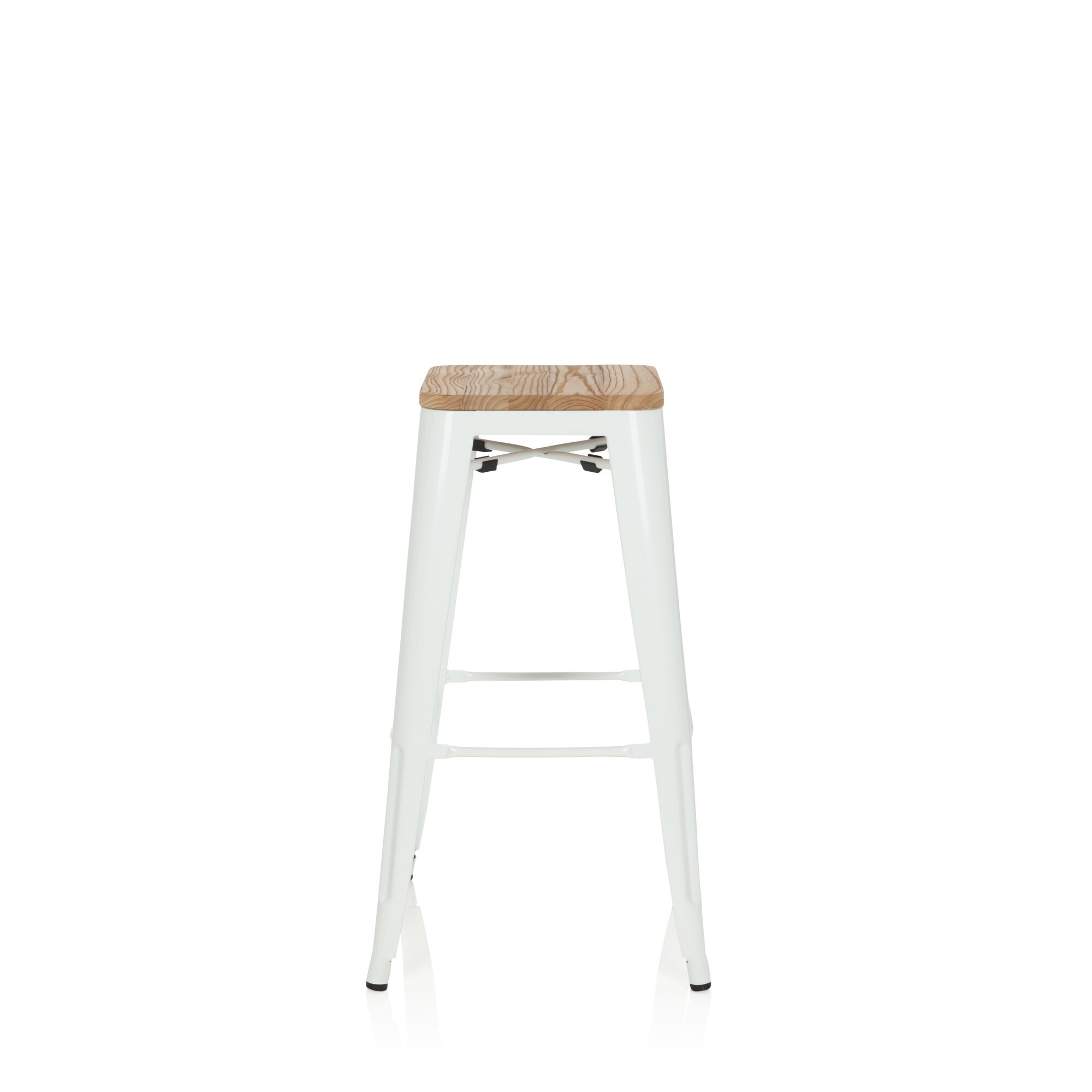 Barhocker VANTAGGIO HIGH W Stahl / Ulmenholz ohne Armlehnen hjh OFFICE