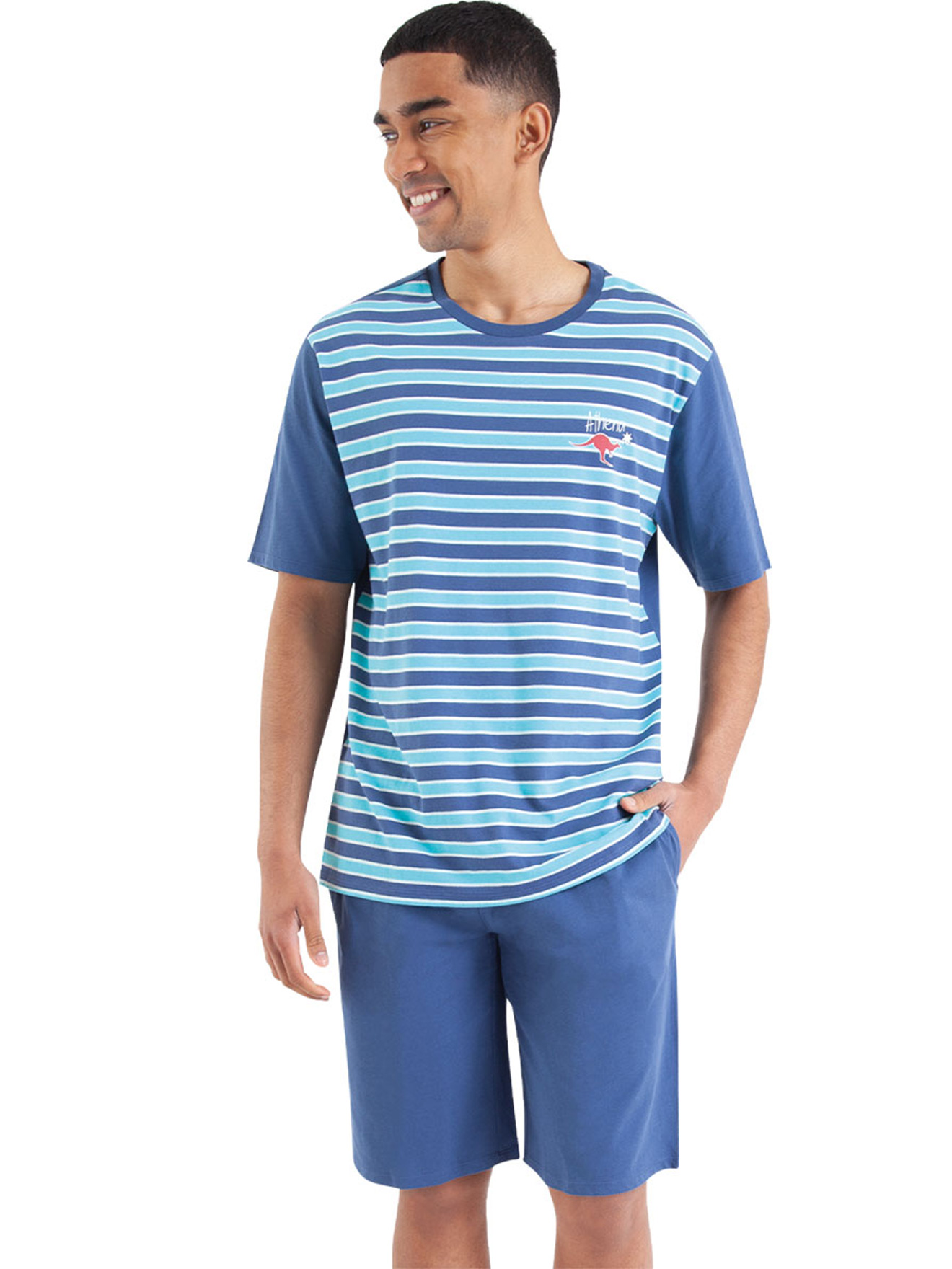 Pyjashort col rond Rayures