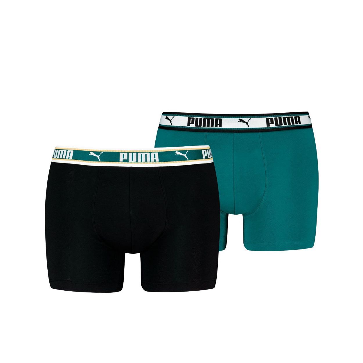 Puma Dual Logo Boxershort 4-Pack Heren Zwart/Groen