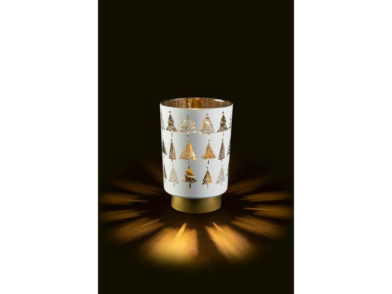 STT Laterne, Baum, S, 15 cm, Weiss LED Weihnachtsdekoration