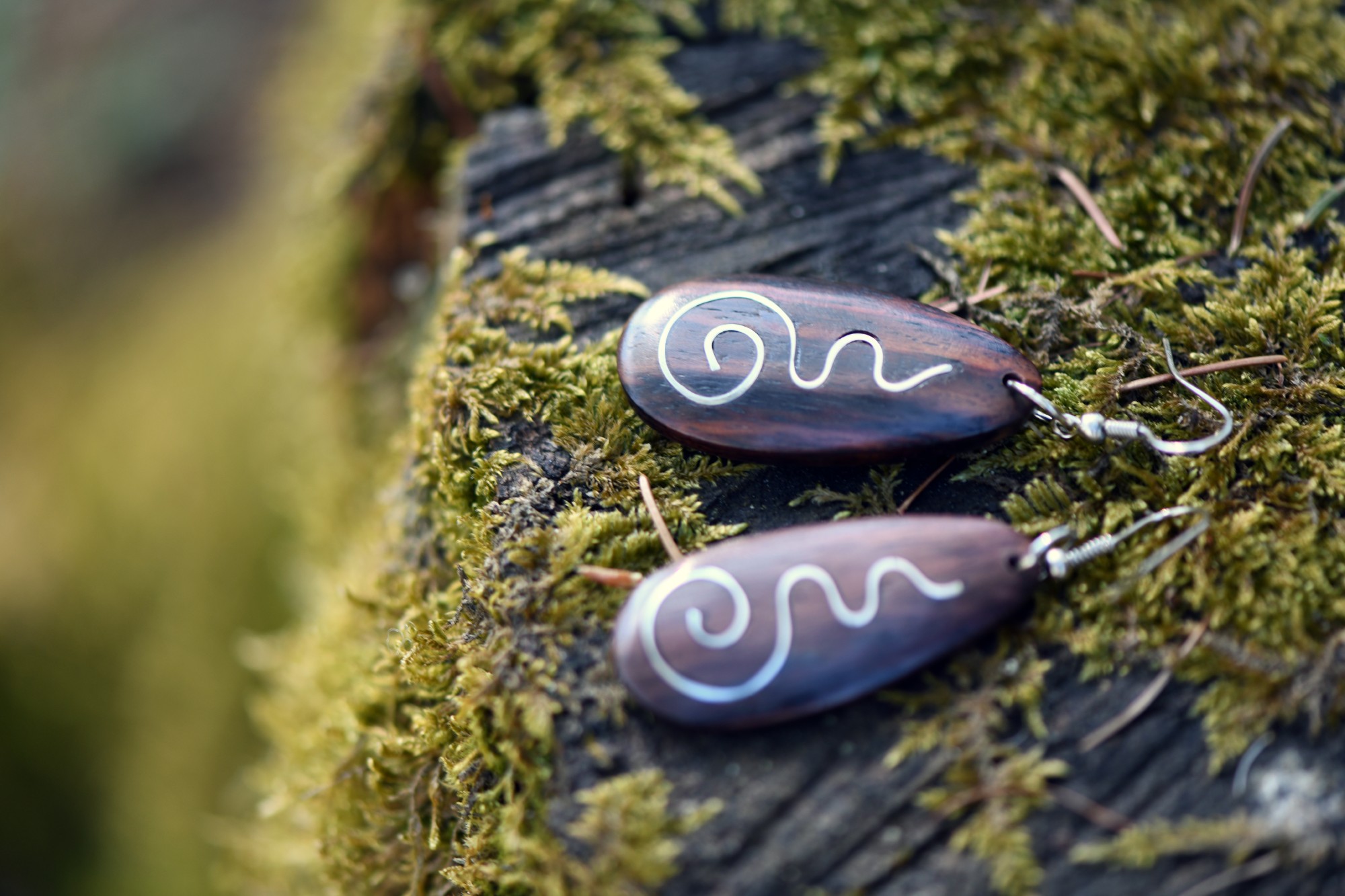 Ohrring 'Ellipse', Suarholz, B 2,5 cm, H 4 cm günstig bestellen