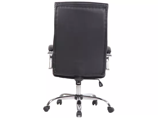 Chaise de bureau - Similicuir & Métal chromé - Noir - Bradford