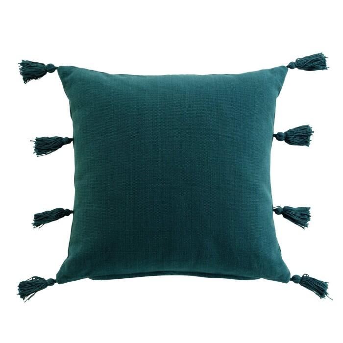 COUSSIN 45X45CM TASSELINA PETROLE
