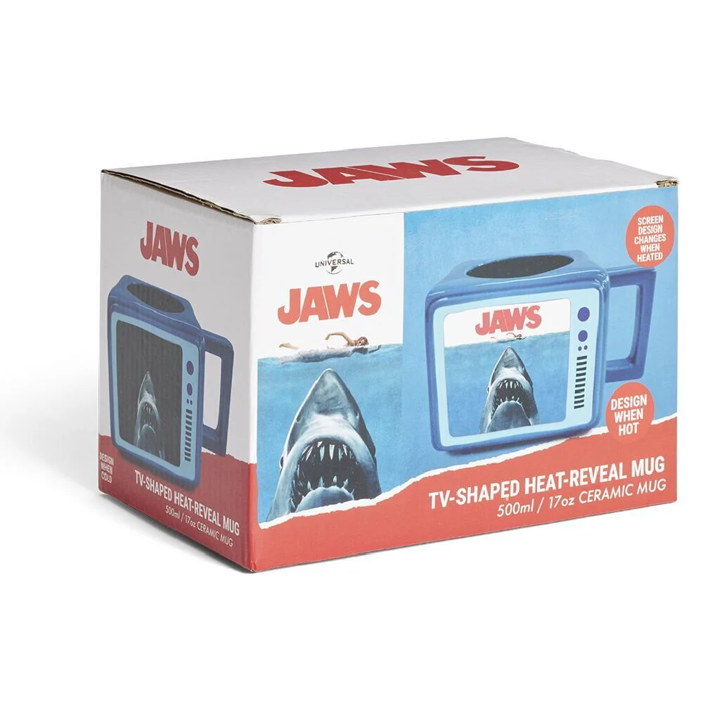 Mug thermoréactif requin Les dents de la mer forme TV bleu 500ml