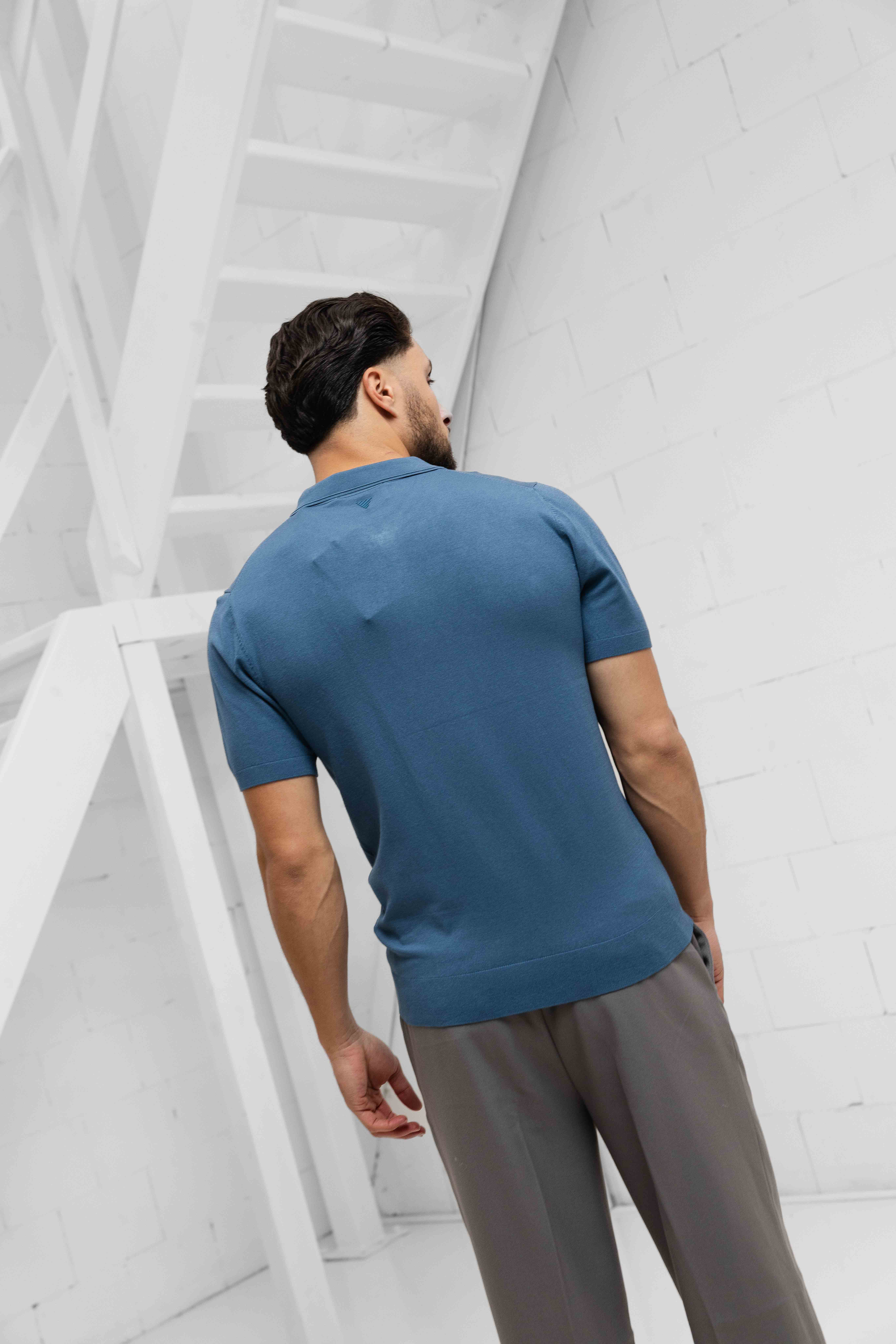 Pure Path Halfzip Polo Heren Blauw