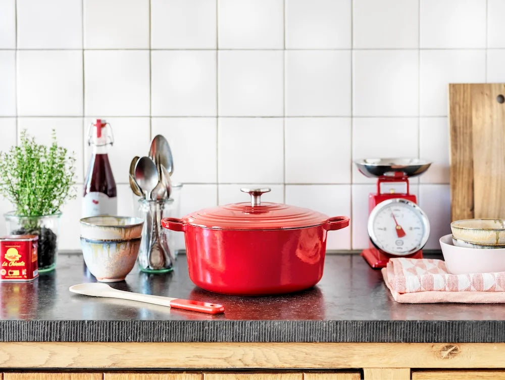 BK Bourgogne Braadpan Gietijzer - Chili Red