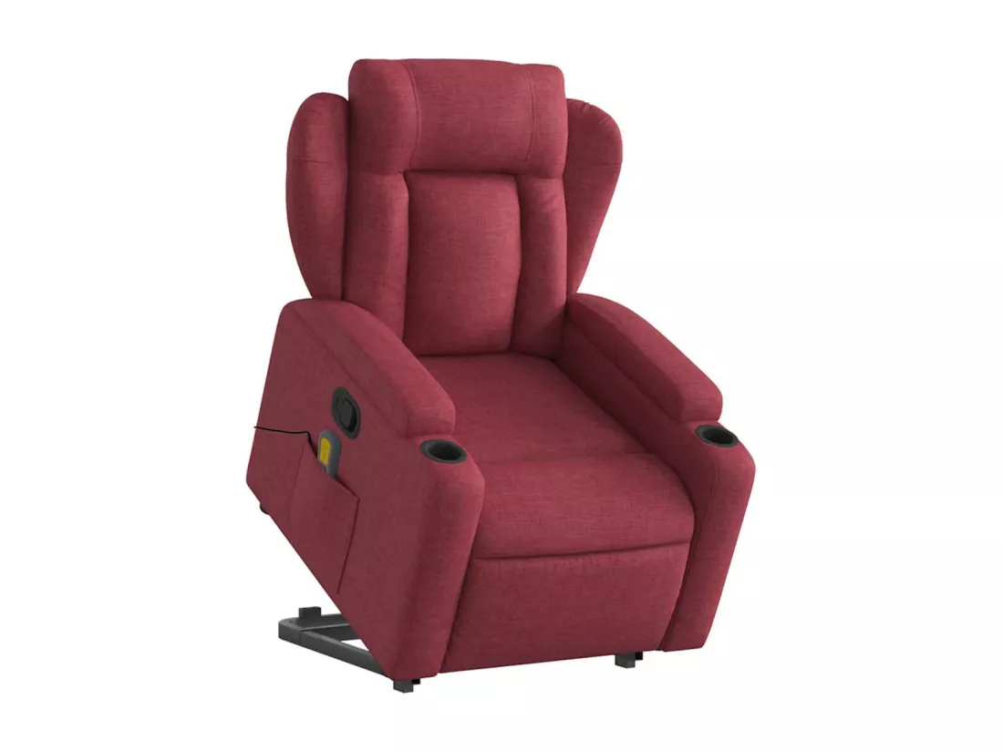 Fauteuil inclinable massant Rouge bordeaux Tissu