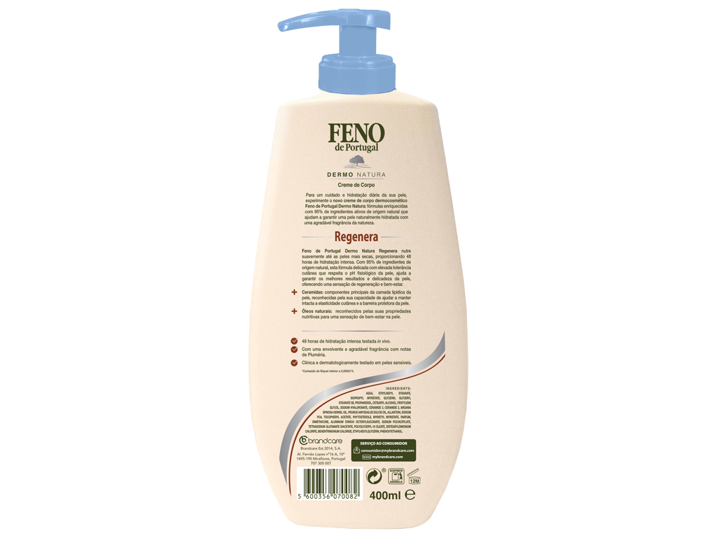 CREME DE CORPO DERMO NATURA REGENERA FENO DE PORTUGAL 400 ML