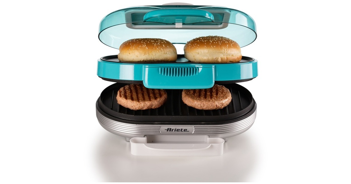 ArieteParty Time Hamburger maker 0205/01 elektrische bakplaat  (Lichtblauw/wit)